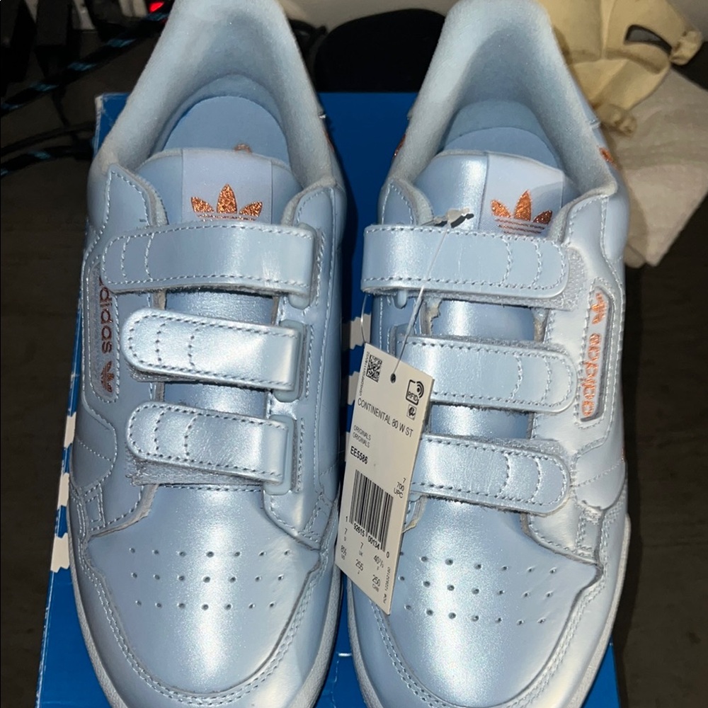 Adidas Blue Velcro Strap Sneakers